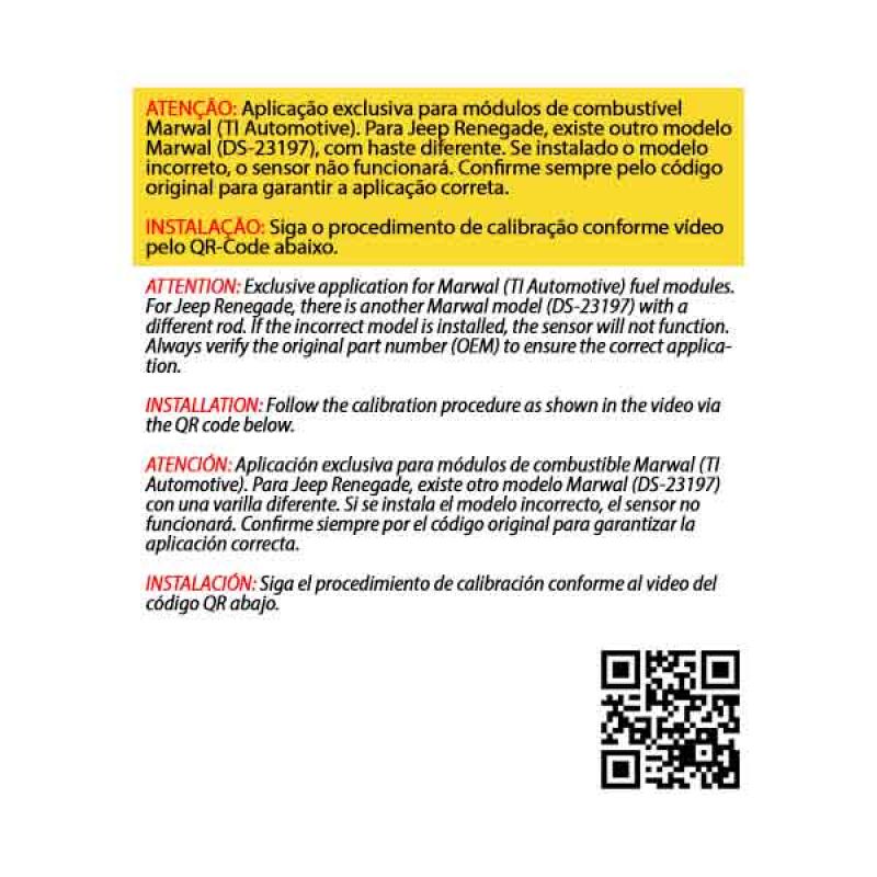 Sensor de Nível de Combustible