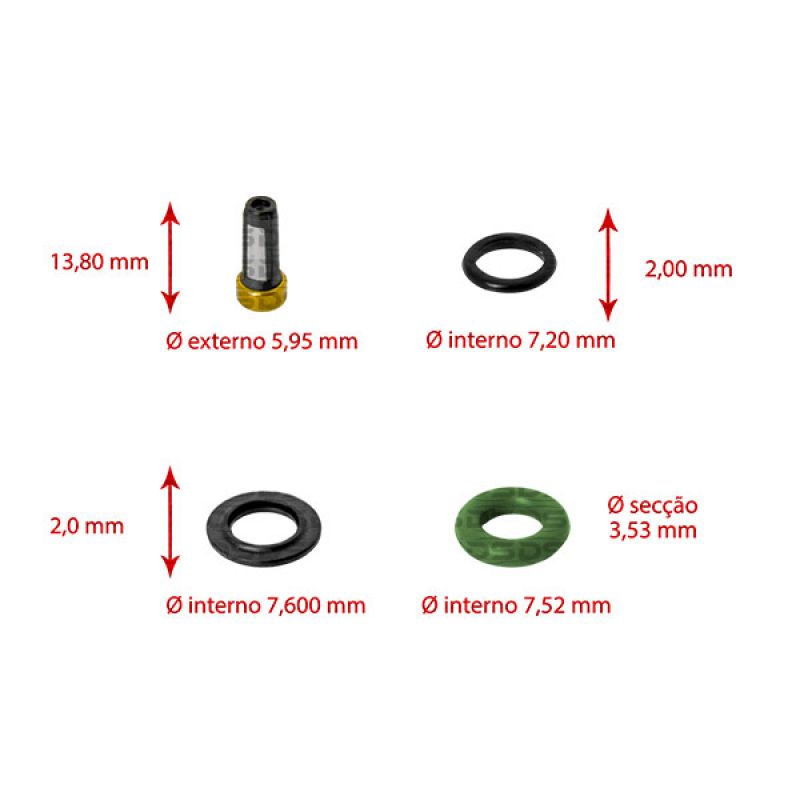 Kit de Filtros para Bico Injetor 