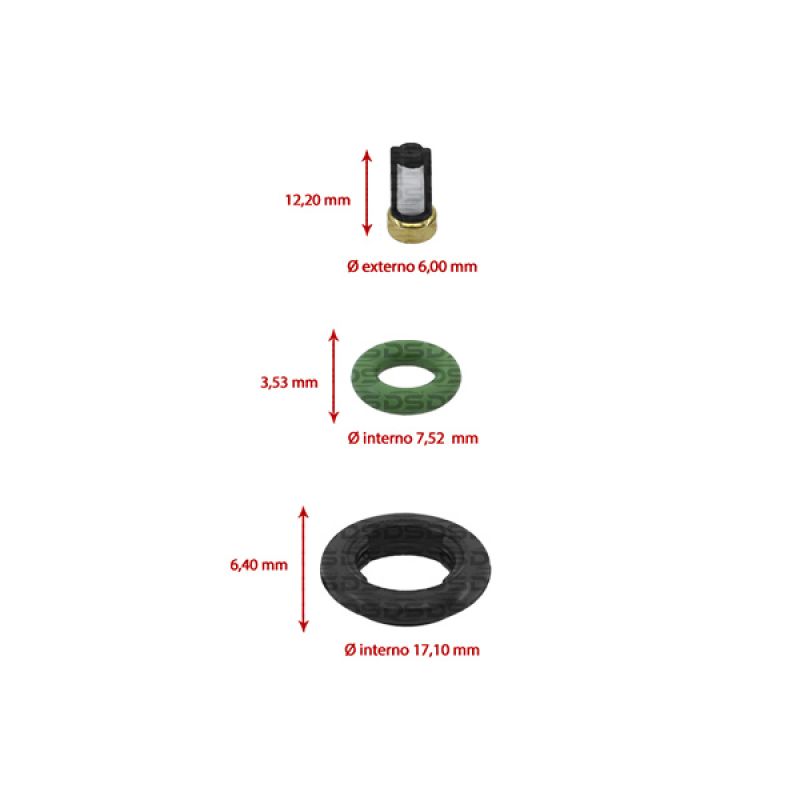 Kit de Filtros para Bico Injetor 