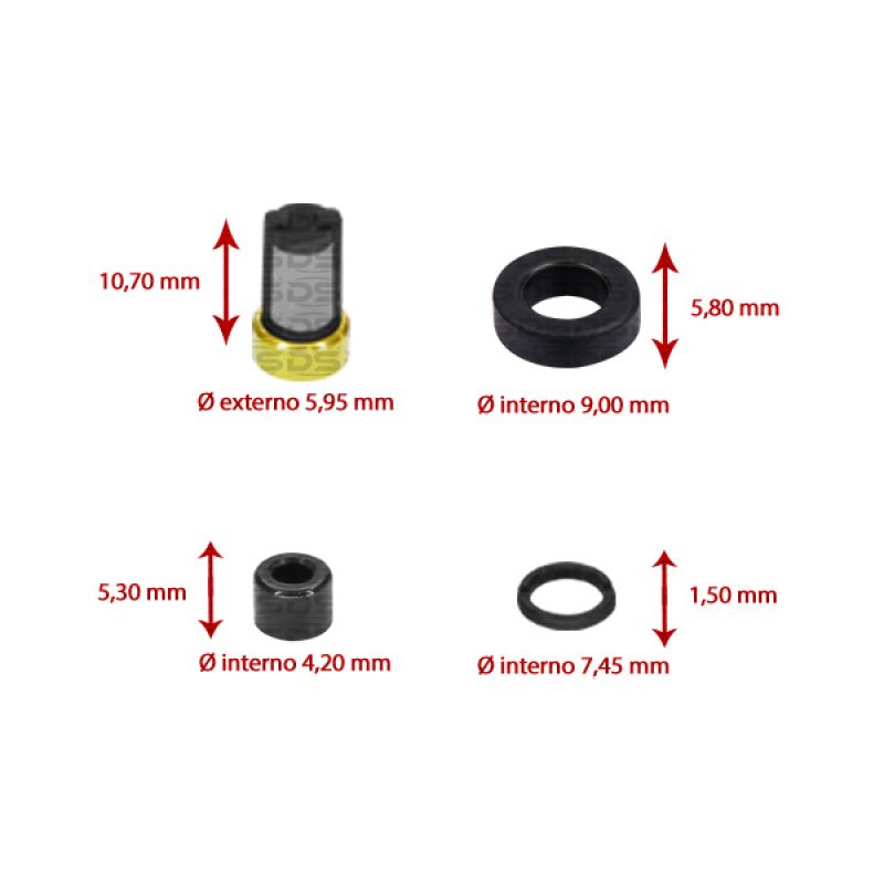 Kit de Filtros para Bico Injetor 