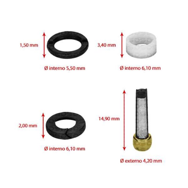Kit de Filtros para Bico Injetor 