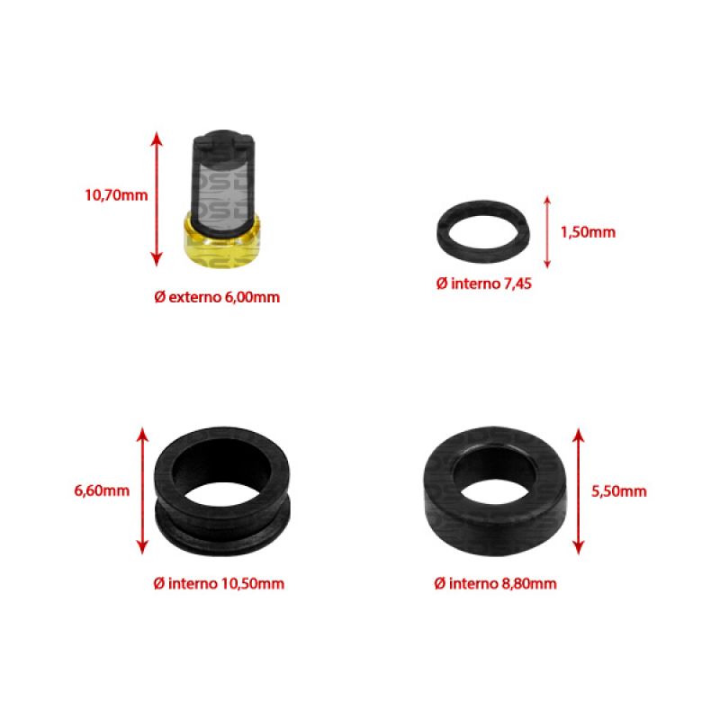 Kit de Filtros para Bico Injetor 