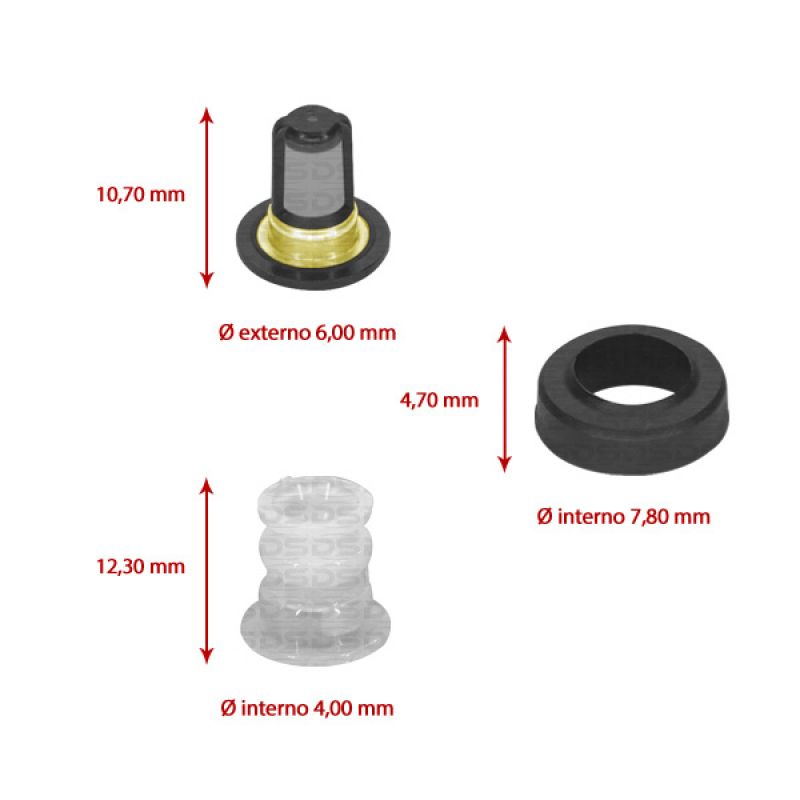 Kit de Filtros para Bico Injetor 