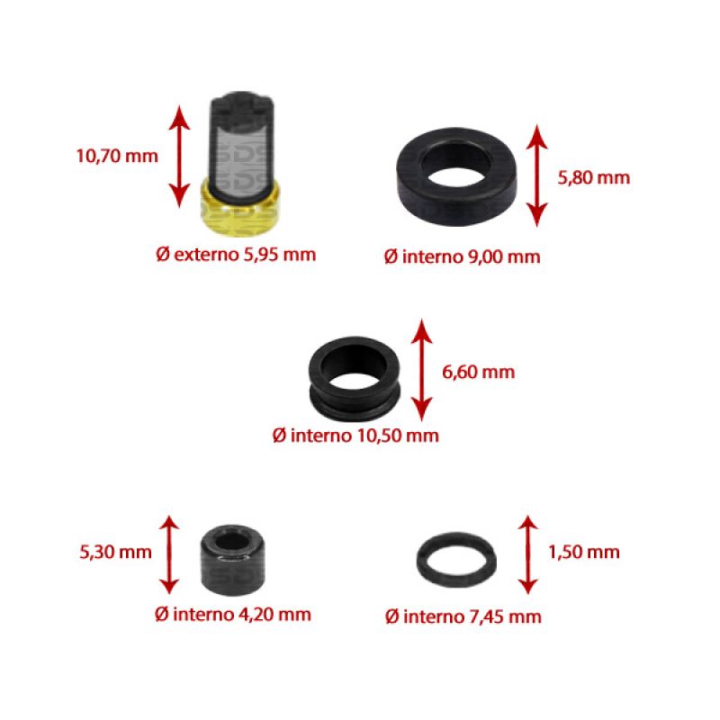 Kit de Filtros para Bico Injetor 