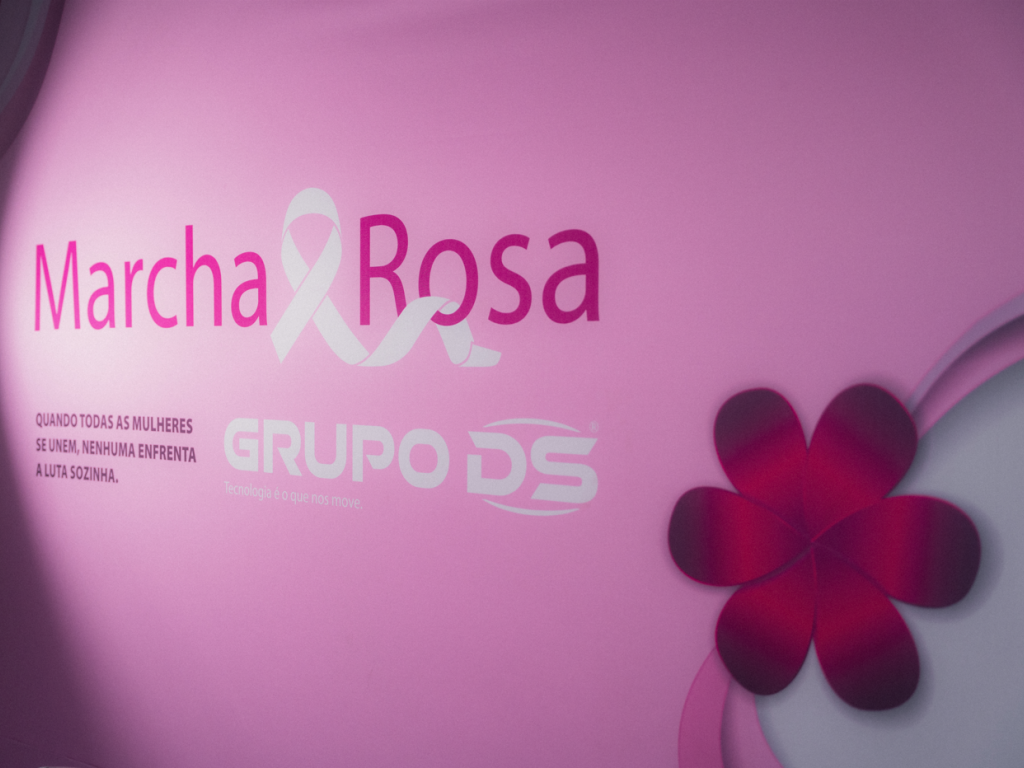 DS featured on TV with pink October Campaign.